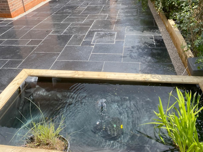water feature designer nottingham, derby koi carp pond design 1